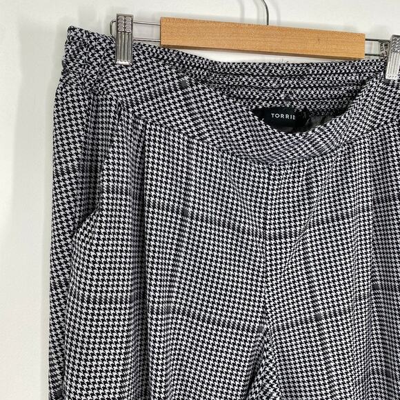 Torrid Black Plaid Pull On Tapered Ankle PantS Womens Size 1X Career Office - Picture 6 of 8
